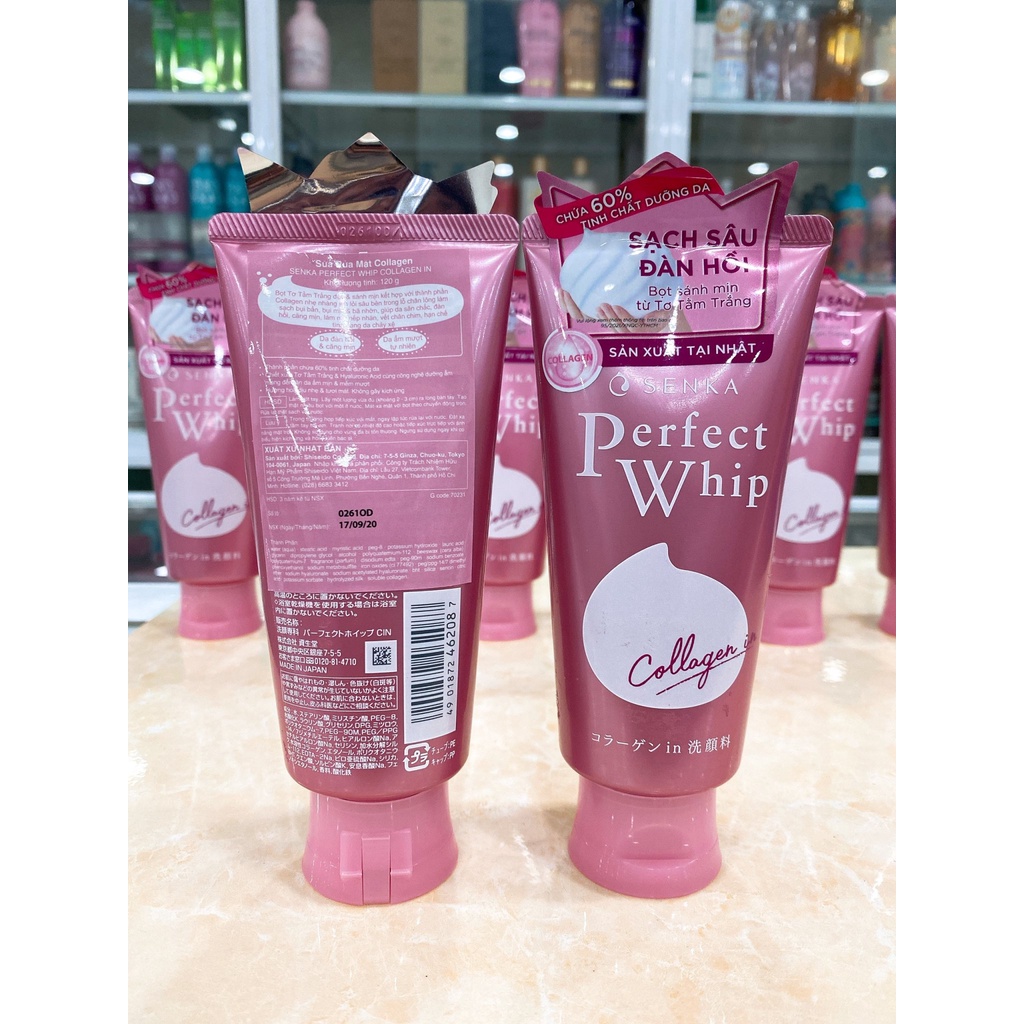 Sữa Rửa Mặt Collagen Senka Perfect Whip Collagen In 120g Nhật Bản