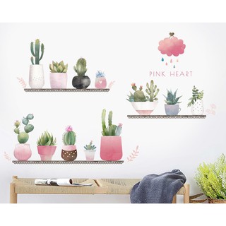 Decal dán tường Chậu cây hồng