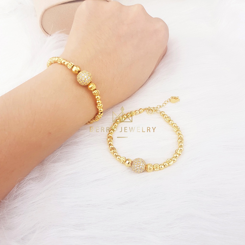 Lắc Tay Vòng Tay Nữ, Vòng Bi Trái Cầu Hạt Charm Bình An Thanh Lịch Đeo Tay Bền Màu L50T2