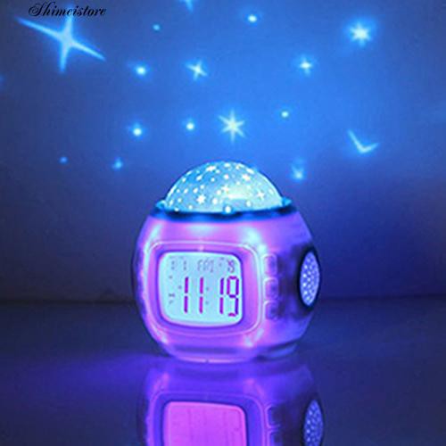 Đồng hồ báo thức hình ngôi sao có gắn đèn LED dùng trang trí phòng ngủ cho trẻ