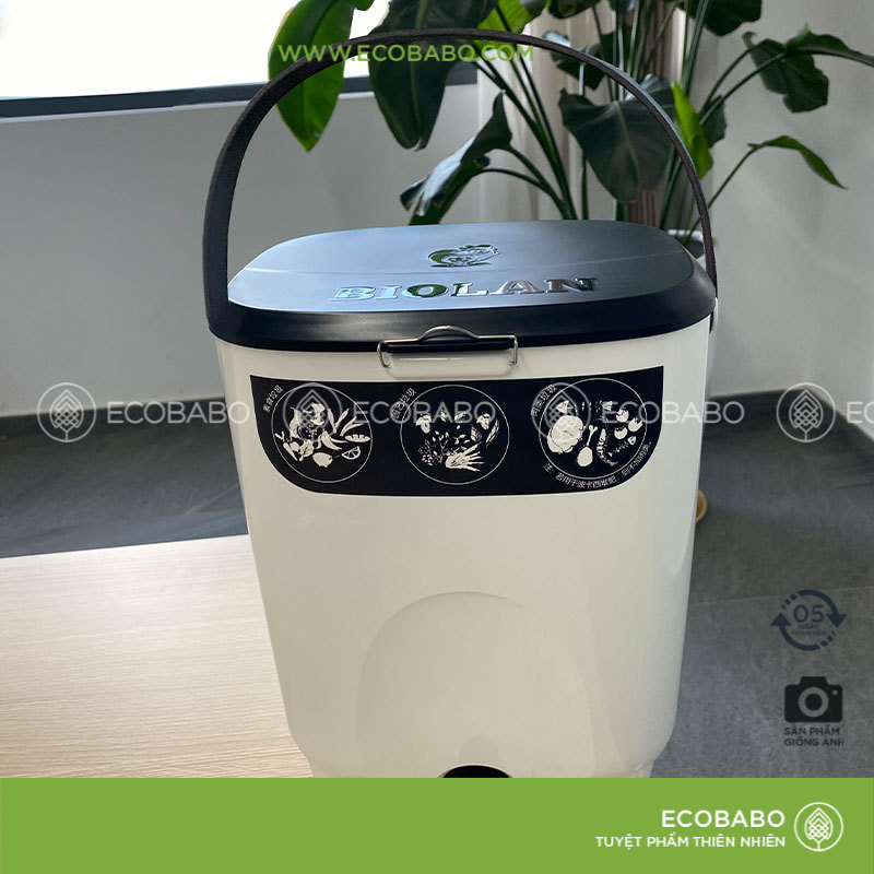 Thùng ủ phân Biolan 10L xử lý chất thải hữu cơ nhà bếp để trong nhà nhỏ - ECOBABO