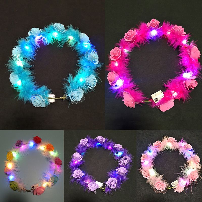 ✿ Vòng Hoa Đội Đầu Có Đèn LED Phát Sáng Cho Nữ