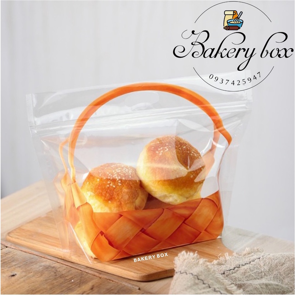 Set 50 | Túi Zip Hình Quai Xách Đựng Bánh Mì Sandwich - Kẹo Nougat (Size Nhỏ)