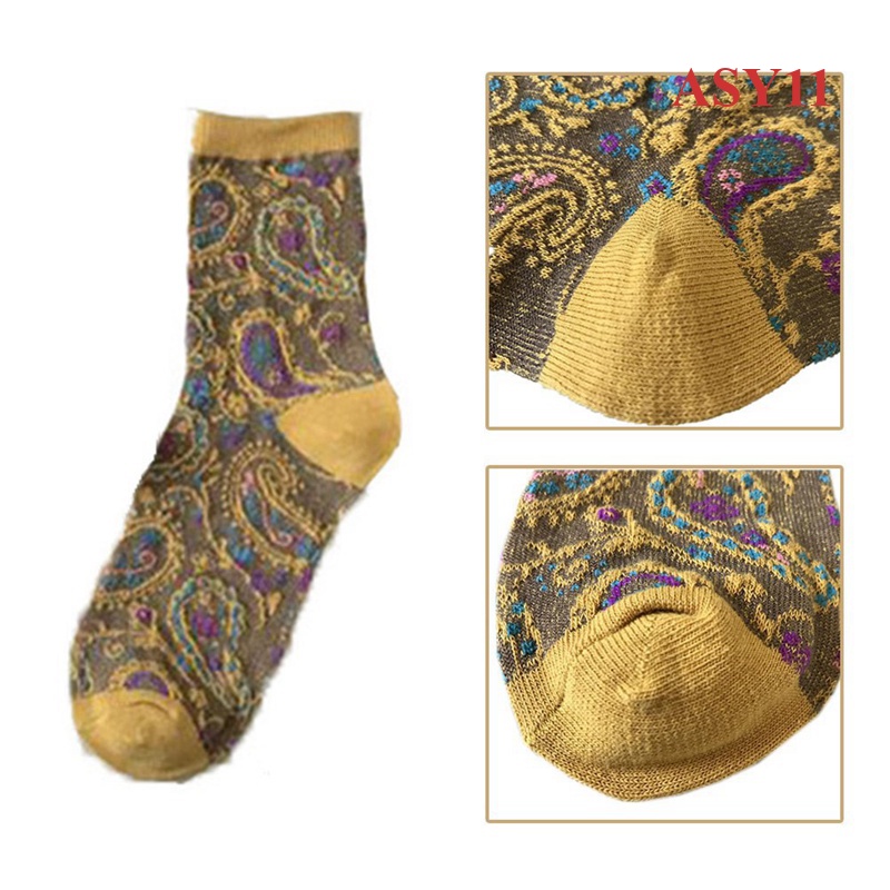 1 Đôi Tất Cotton Giữ Ấm Mùa Thu Đông In Họa Tiết Dễ Thương Phong Cách Nhật Bản Cho Nữ