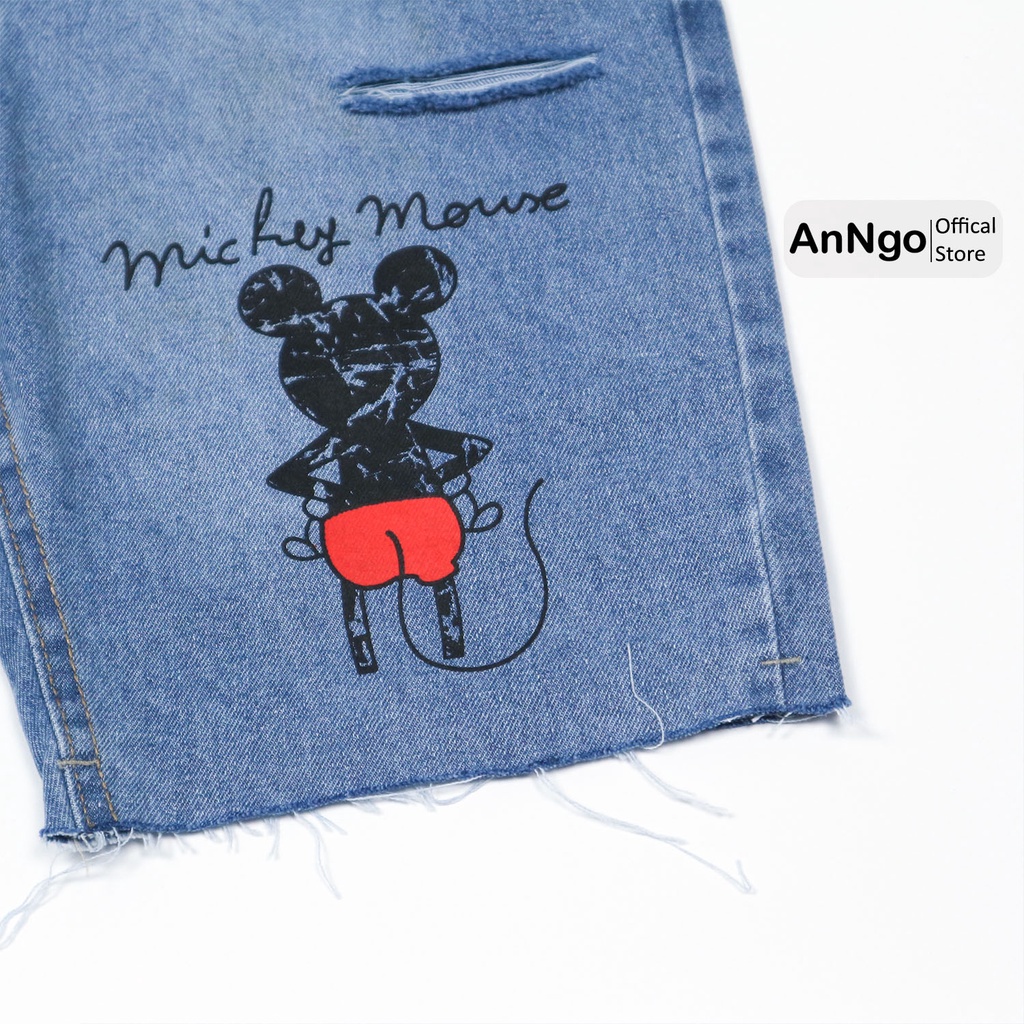 Quần jean nữ ngố ống rách, vải denim bền đẹp, dễ phối đồ AnNgo - AT10S