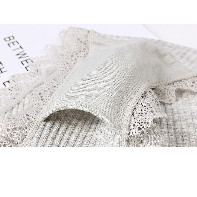 Quần lót nữ, quần cotton tăm viền ren nơ nâng mông kháng khuẩn MS563 | BigBuy360 - bigbuy360.vn
