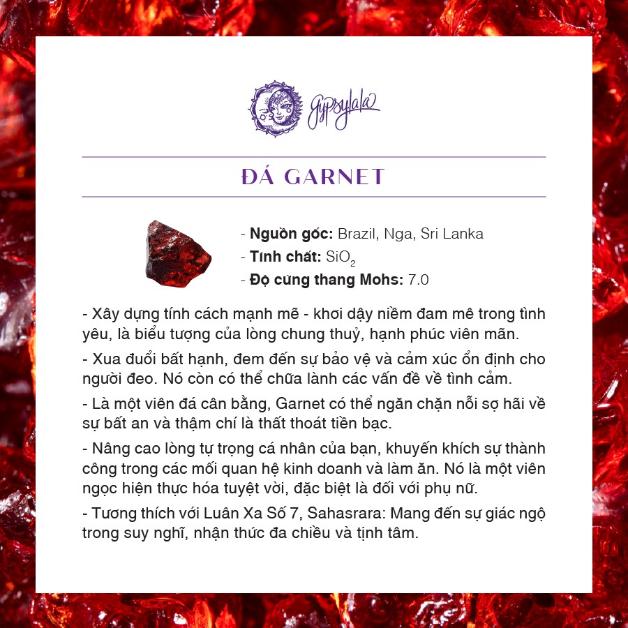 Vòng Tay Đá Garnet Thiên Nhiên Mang Năng Lượng SP003318 Gypsy,lala