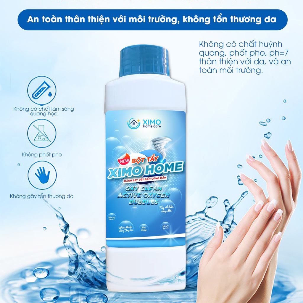 Bột tẩy quần áo Oxy Clean Ximo đánh bay mọi vết bẩn cứng đầu 350g