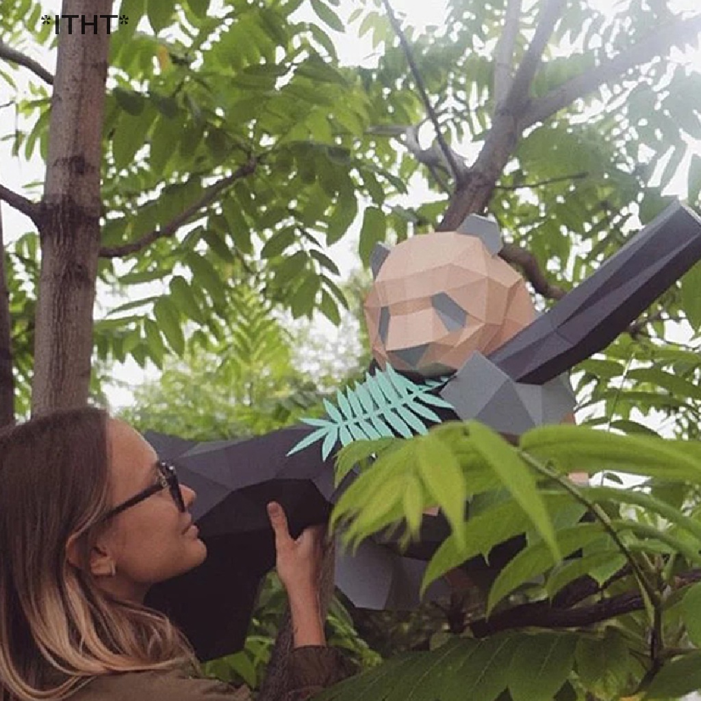 [ITHT] Đồ Chơi Hình Gấu Trúc 3D Bằng Giấy Làm Thủ Công DIY Trang Trí Đáng Yêu Làm Quà Tặng Cho Bé