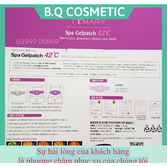 Miếng Dán Tan mỡ Bụng Spa Gelpatch 42°C