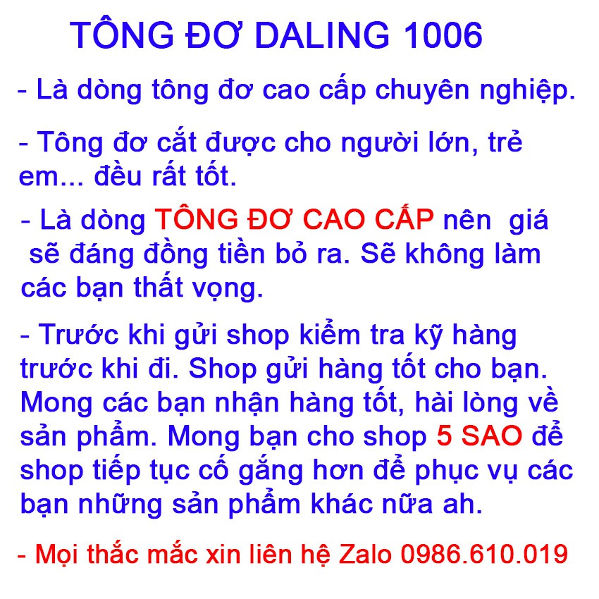 Tông đơ cắt tóc cao cấp công suất 12w, Tăng đơ cắt tóc gia đình chuyên nghiệp DALING 1006, Tặng thêm 1 pin dự phòng