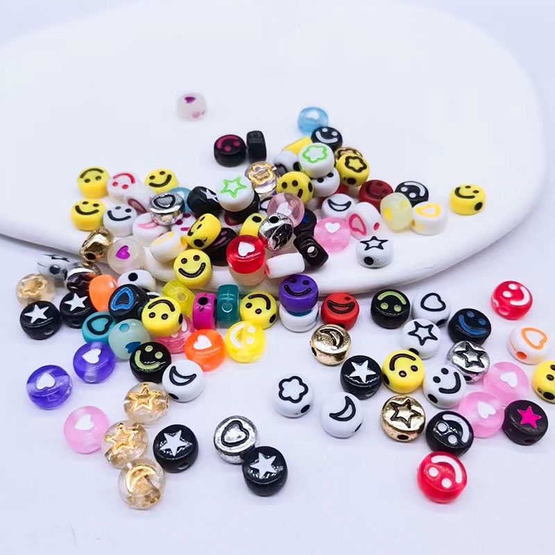 100 Hạt Xâu Chuỗi Nhiều Màu 6mm