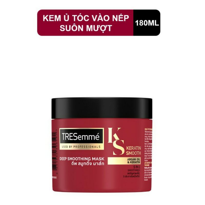 Kem ủ TRESemmé Keratin Smooth Tinh Dầu Argan Vào nếp suôn mượt 180ML