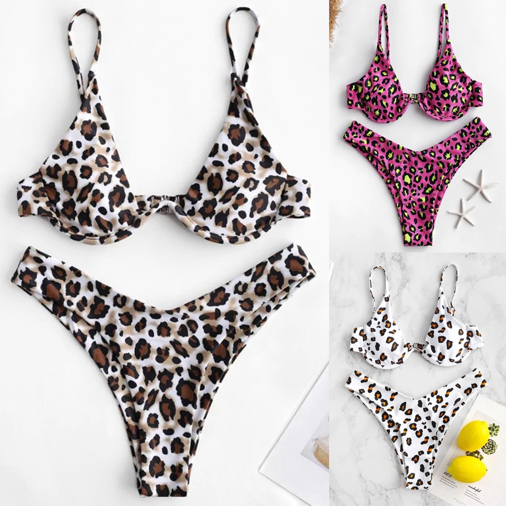 Set Bikini Mảnh Họa Tiết Da Báo Quyến Rũ Cho Nữ
