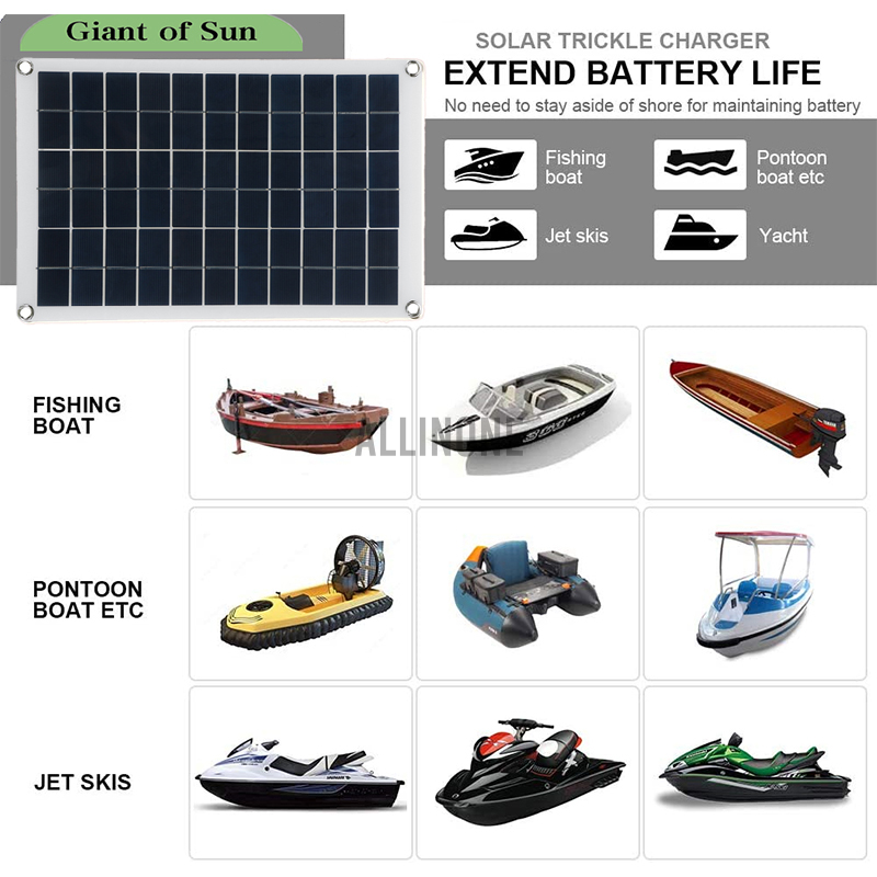 Bảng điều khiển pin năng lượng mặt trời Allinone 100w 12v 0-100A