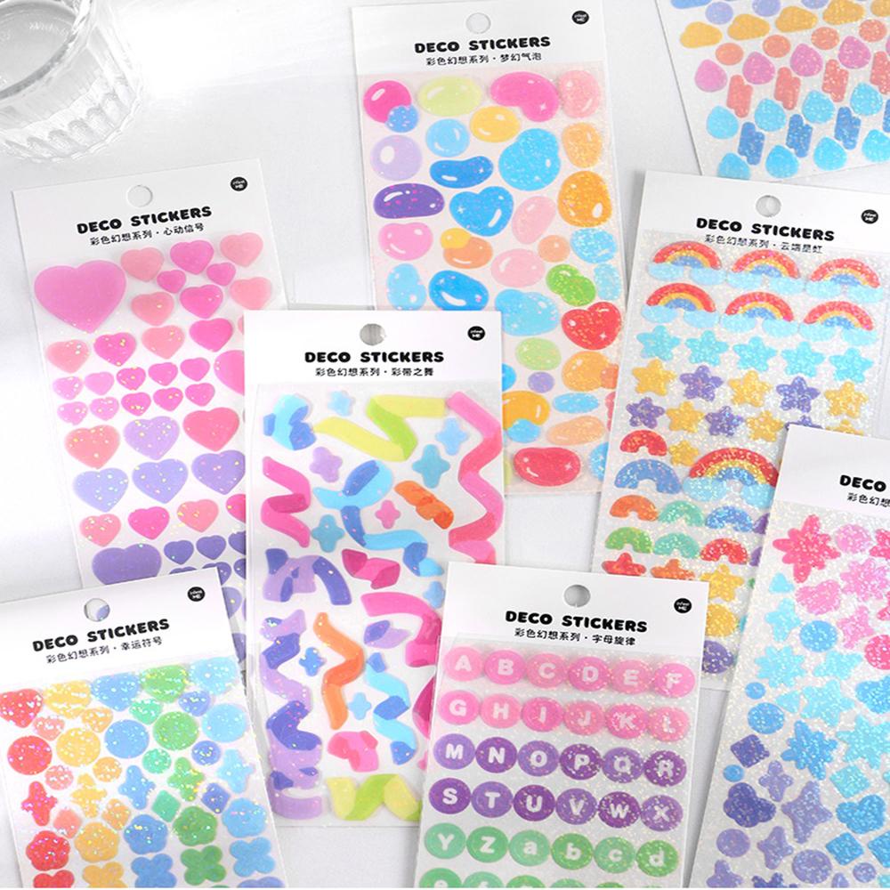 PISTA Sticker Dán Trang Trí Sổ Lưu Niệm DIY Nhiều Màu Sắc