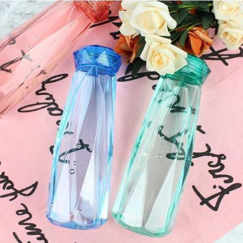 Bình Nước Thủy Tinh Hình Kim Cương 400ml Trong Suốt - Bình Đựng Nước Thủy Tinh Kiêm Lọ Hoa Dáng Kim Cương Sang Trọng