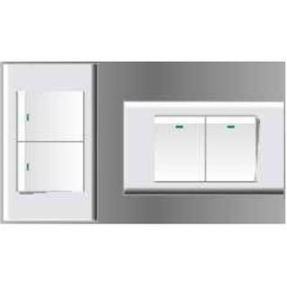 Bộ công tắc đôi 1 chiều có đèn báo