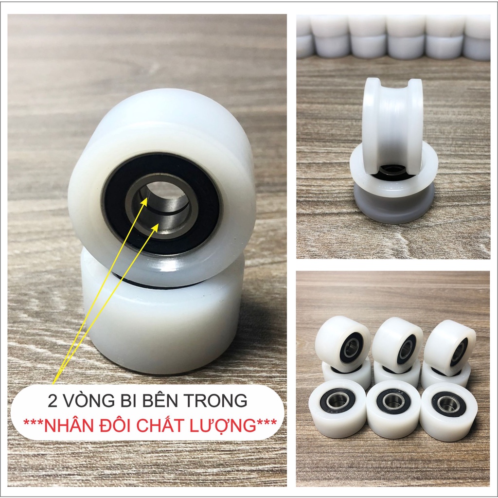 Bánh xe con lăn 2 vòng bi, bền, chịu lực lớn, chống mài mòn - đường kính 42mm