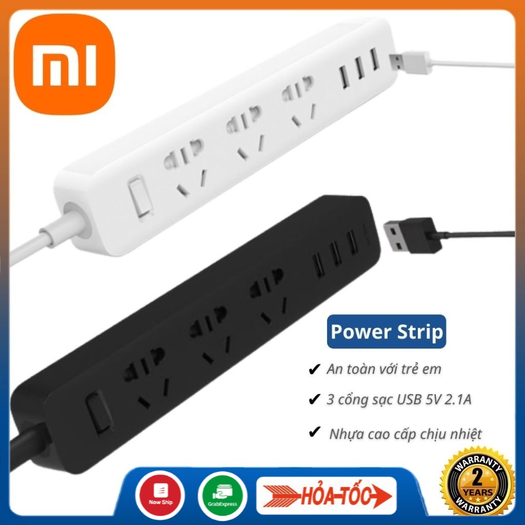 ❧Ổ cắm điện đa năng có cổng USB Xiaomi Power Strip - Chống cháy nổ , An toàn với trẻ em nam định