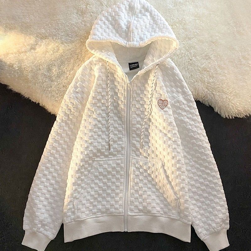 Áo khoác dáng rộng thiết kế mỏng phối khóa kéo có mũ trùm đầu thời trang | BigBuy360 - bigbuy360.vn