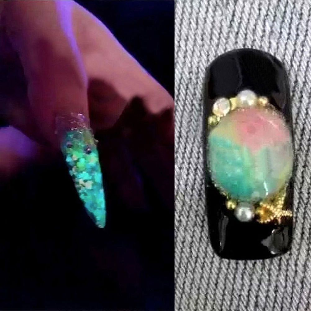 Bột dạ quang phát sáng đẹp mắt trang trí móng tay nghệ thuật tiện dụng