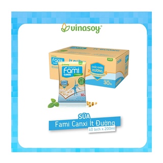 Date t6-22 thùng sữa đậu nành ít đường fami canxi bịch 200ml x 40 bịch