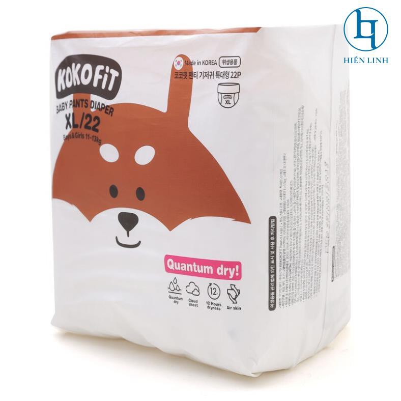 Tã/Bỉm quần KOKOFiT size XL (Cún) 22 miếng/bịch cho bé từ 11 - 13kg