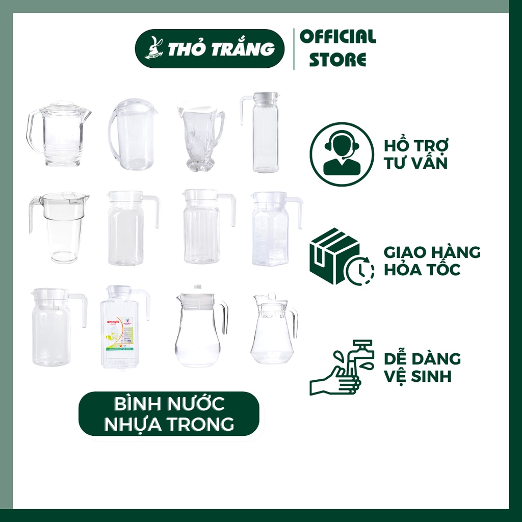 Bình Nước Nhựa Trong Acrylic Cao Cấp Fataco Việt Nam Đa Dạng Mẫu Đủ Size