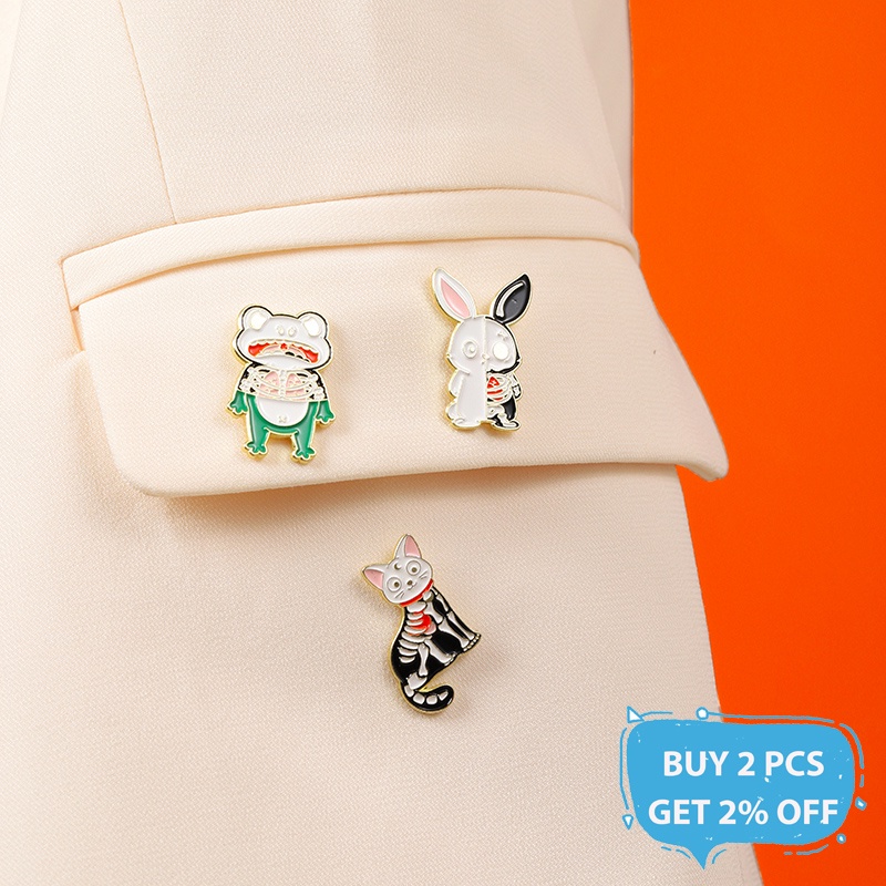 Set 5 Ghim Cài Áo Hình Động Vật Dễ Thương