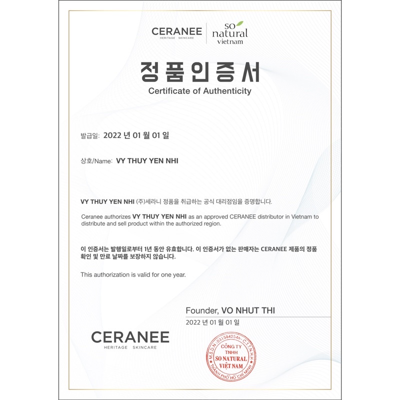 Kem Ceranee phục hồi, dưỡng trắng xoá nhăn da Hàn Quốc chính hãng