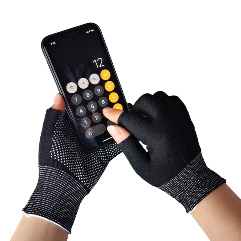 1 Đôi Găng Tay Nylon Thể Thao Hở Ngón Chống Trượt Có Thể Chạm Màn Hình Cảm Ứng Cho Nam Nữ