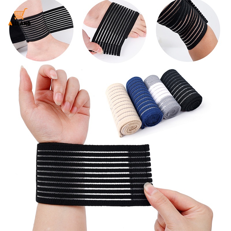 Đai Quấn Bảo Vệ Cổ Tay/ Mắt Cá Chân Bằng Cotton Co Giãn 4 Màu Cho Tập Thể Thao