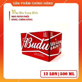 Bia BUDWEISER - King of Beer, Bia Mỹ bán chạy nhất thế giới, Nồng độ cồn 5%, Thùng tiêu chuẩn 12 lon x 500ml
