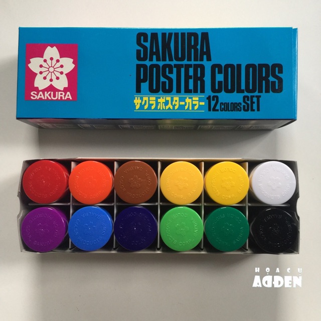 [DA ĐEN] [RẺ NHẤT] Màu bột Poster Sakura 12 màu 30ml
