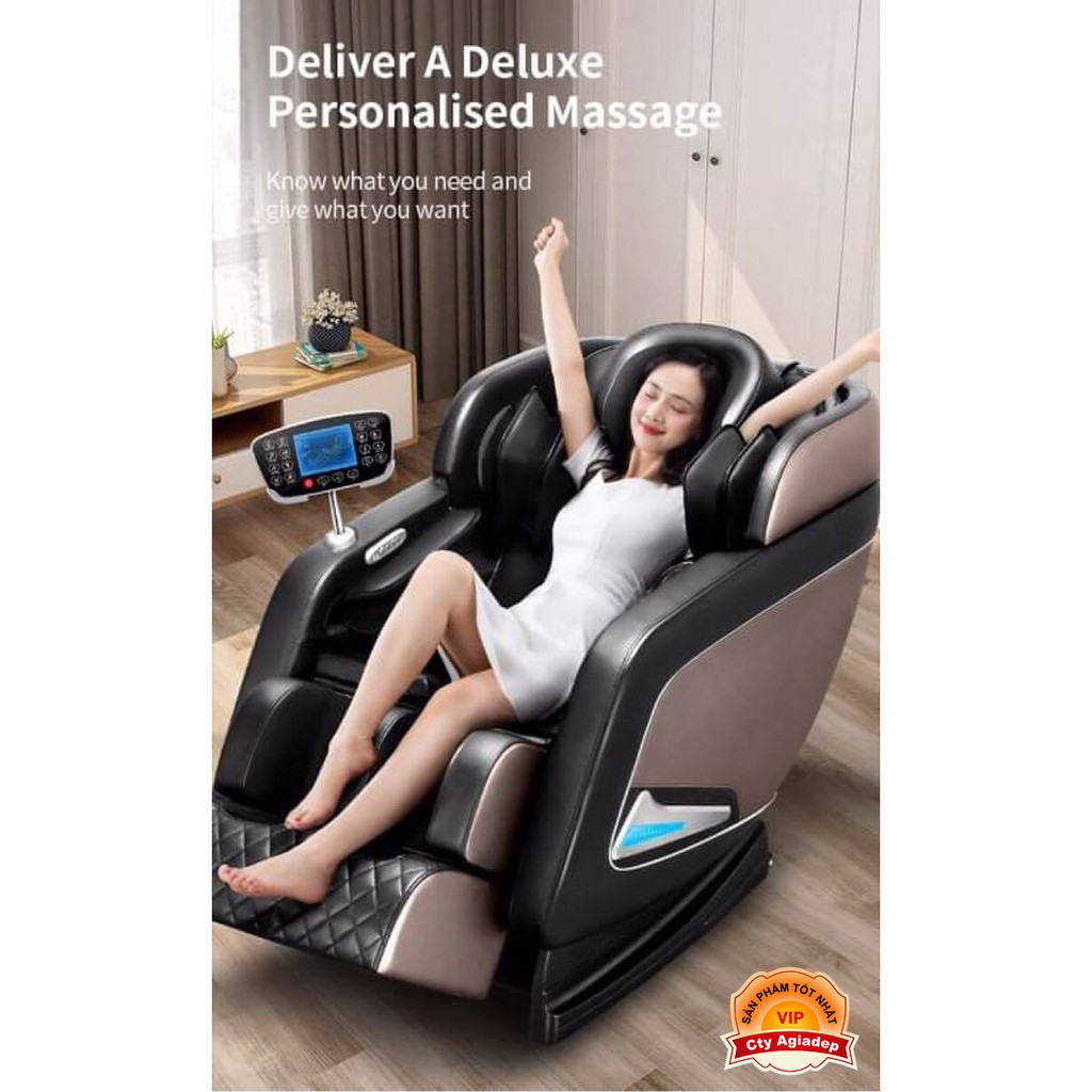 Ghế massage phi thuyền 3D Siêu xịn Luxury ADG màn cảm ứng trị liệu đa chế độ - Màu trắng