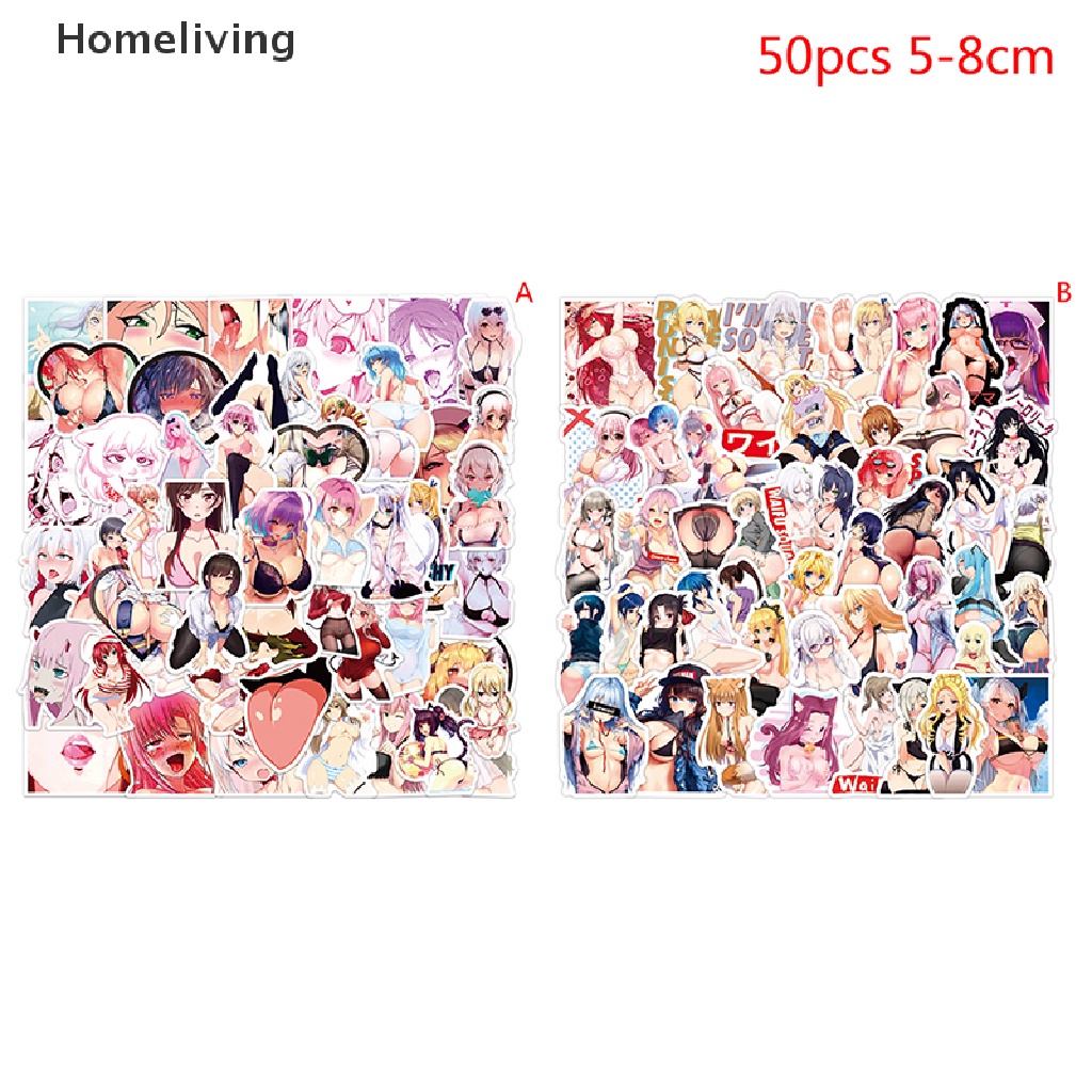 Bộ 50 Miếng Dán Họa Tiết Hoạt Hình Ahegao Quyến Rũ Cho Laptop