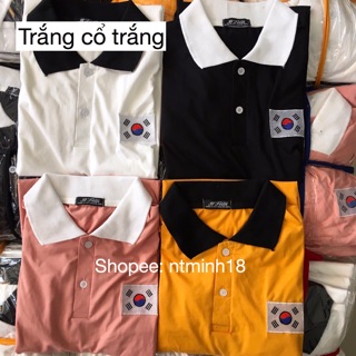 Áo polo thêu cờ Hàn Quốc - áo có cổ