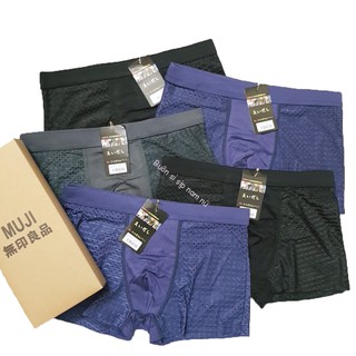 HỘP 04 QUẦN SỊP ĐÙI / BOXER / QUẦN LÓT NAM THÔNG HƠI CAO CẤP XUẤT NHẬT (LOẠI LỖ TO)