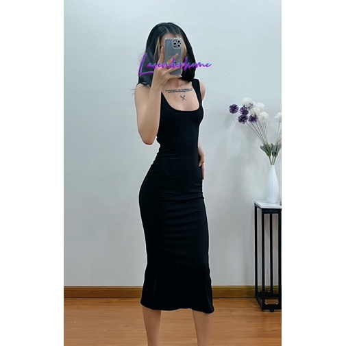 Đầm Body Dài Hở Lưng Thun Cao Cấp ( Hình tự chụp) HLD