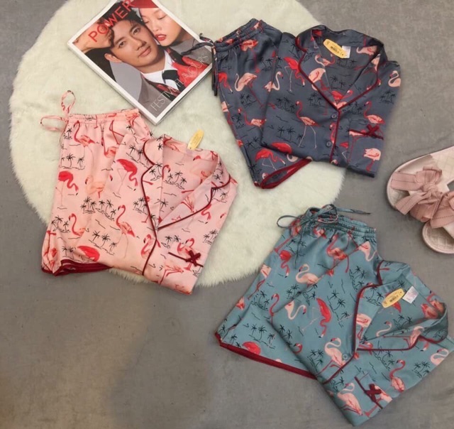 Pijama quần đùi lụa satin