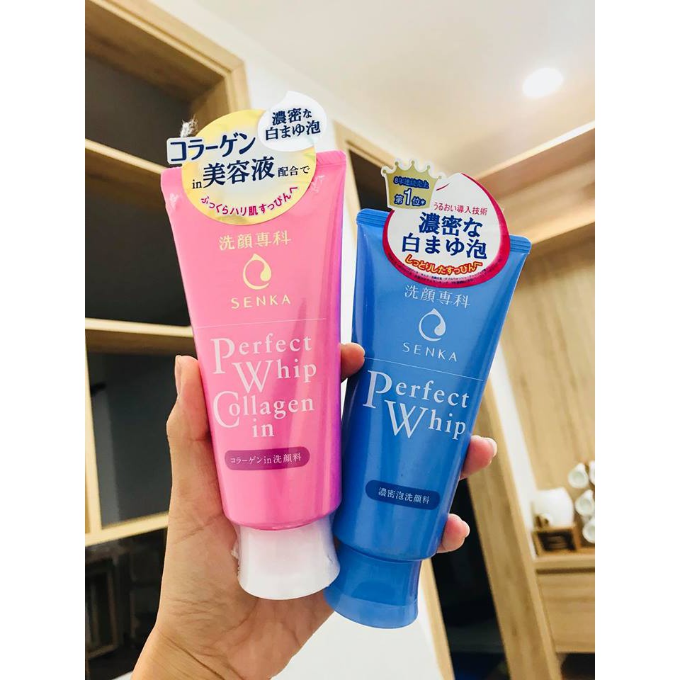 Sữa Rửa Mặt Perfect Whip Collagen In Senka Phiên Bản Sakura Màu Hồng