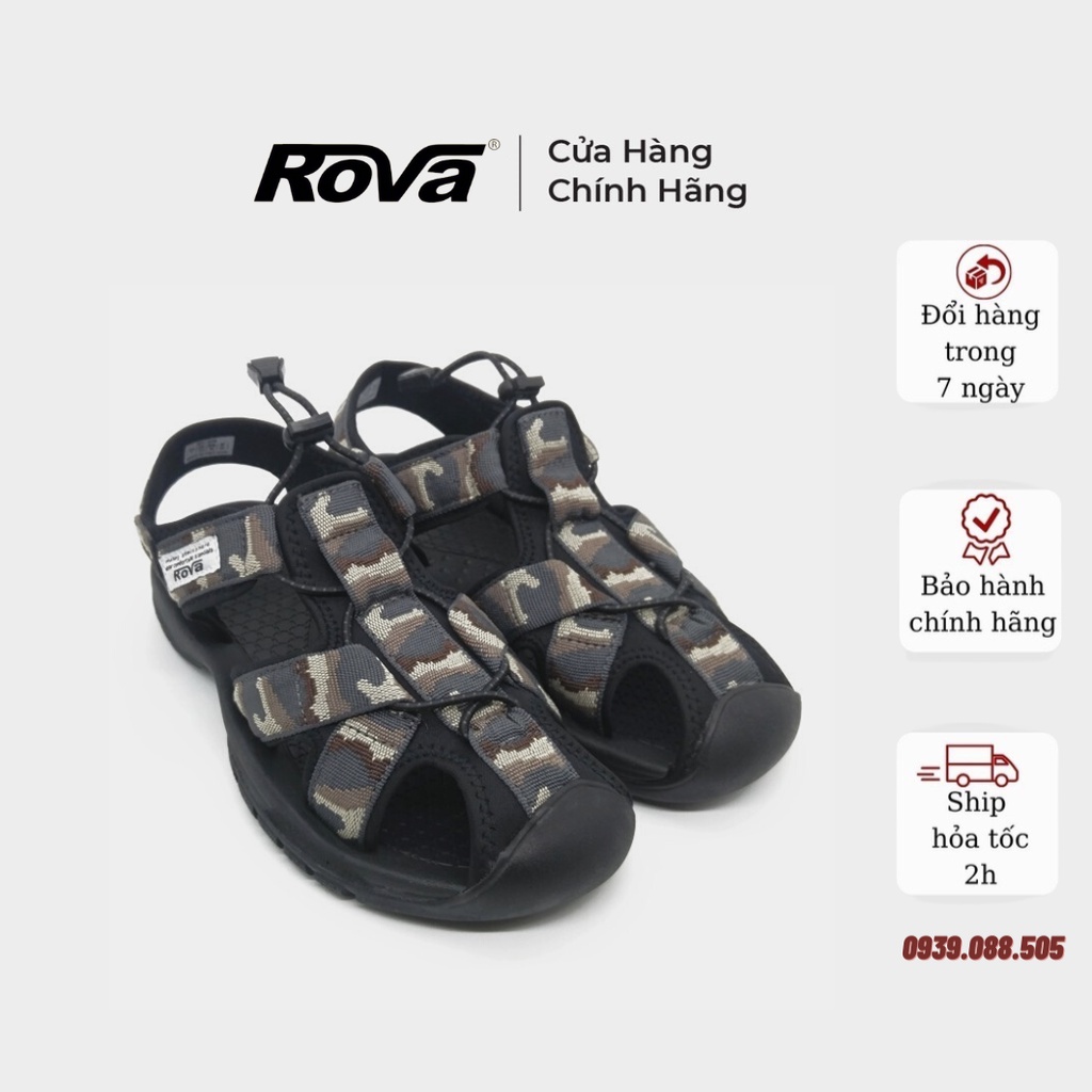 Giày Sandal Rova Nam Bít Mũi Dã Ngoại Du Lịch Trekking RV626