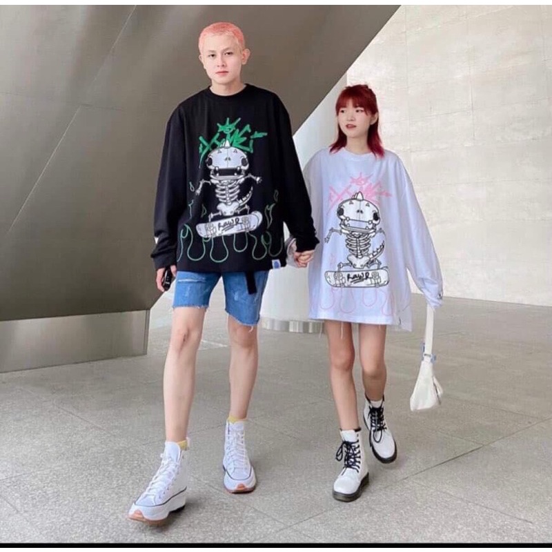 Áo Sweater Nam Nữ Nỉ Bộ Xương, Chất nỉ cotton_ ROSY HANA_Mã 698
