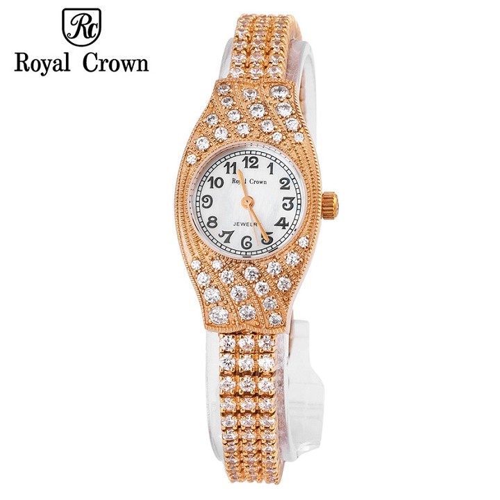 [Mã FARSBRT52 giảm 20% đơn từ 249K] Đồng hồ nữ chính hãng Royal Crown 2502-Jewelry vàng hồng