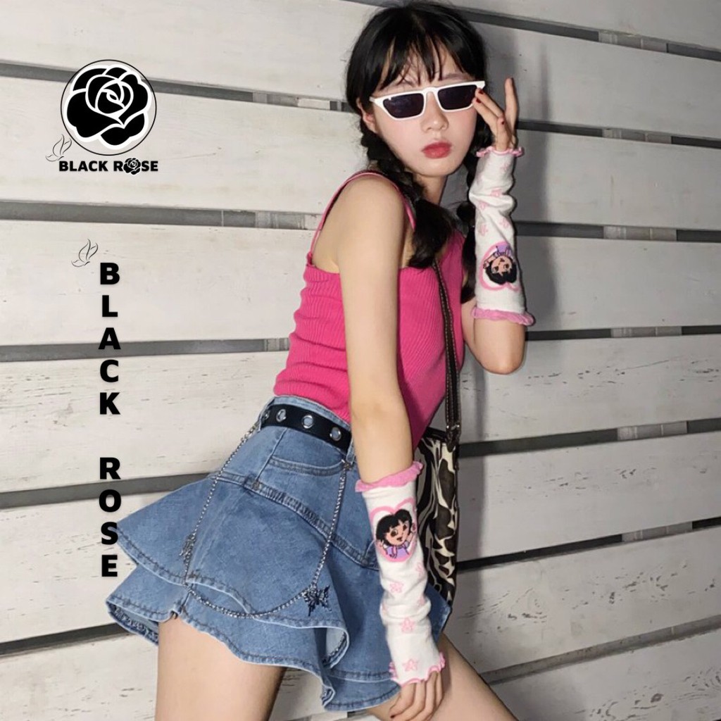 Chân Váy Jean Bò Chữ A Hàn Quốc Cao Cấp BLACK ROSE Quần Váy Nữ Rin Demin Giả Váy Mẫu Mới 2021 Hot trend - TẤM BOUTIQUE