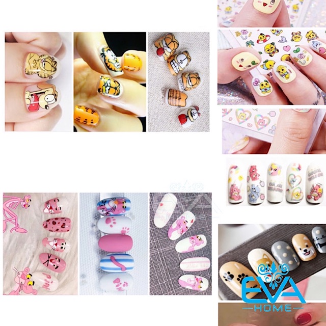 Miếng Dán Móng Tay 3D Nail Sticker Tráng Trí Hoạ Tiết Hoạt Hình Gấu Care Bears WG304