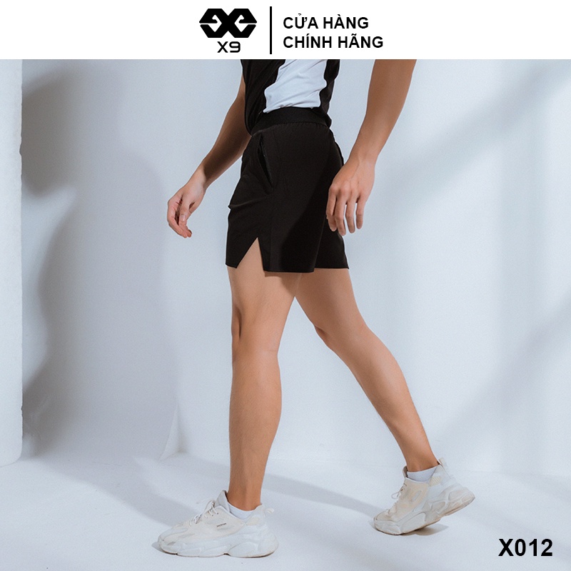 Quần Short Thun Nam Thể Thao Form Rộng Ngắn Xẻ Tà Cao Dù Thun Ngắn Ngang Đùi - Thương Hiệu X9 Sportswear - X012