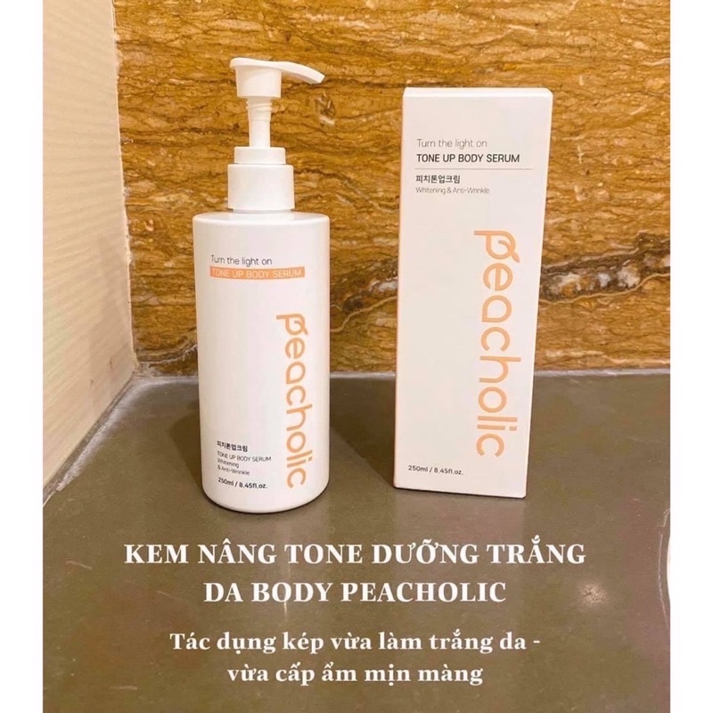 Kem dưỡng trắng nâng tone body Peacholic 250ml