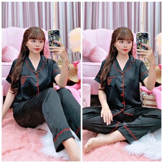 Satin tay ngắn quần dài